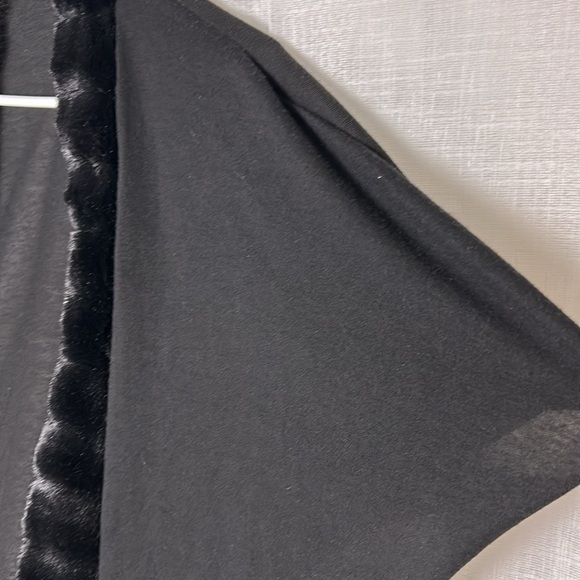 vtg Simply Irresistible,cardigan, faux fur trim,black,sheer,batwing,fairy L -XL - Picture 6 of 14